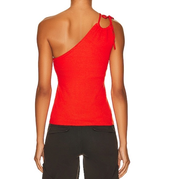 NWT The Range Alloy Rib Tied One Shoulder Tank Top Red Fuego Sz S - Picture 13 of 13